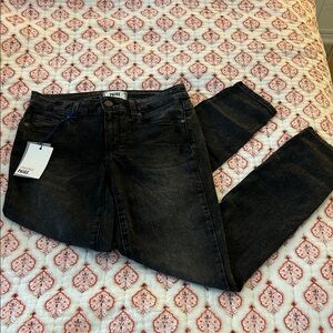 PAIGE Black Washed Skinny Jeans with rips